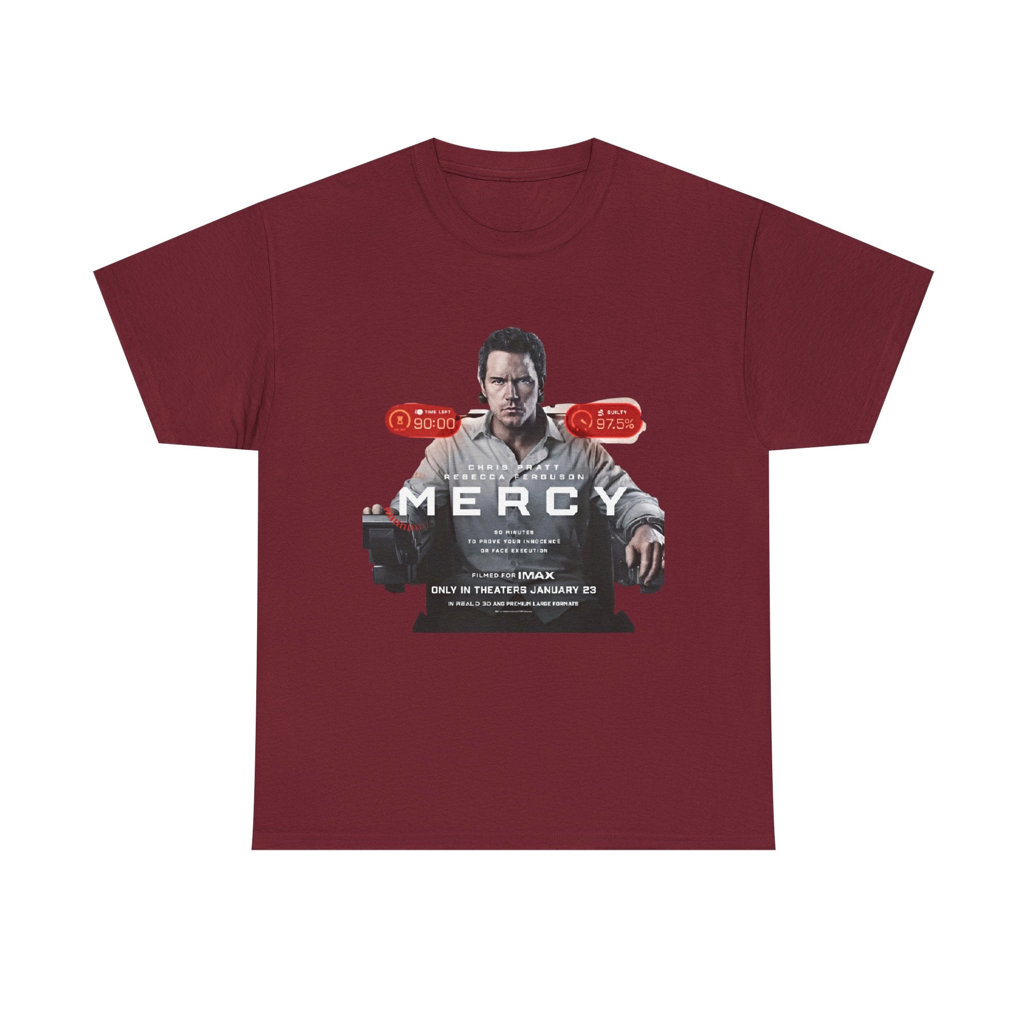 Mercy Movie Poster T‑Shirt — Thriller Film Graphic Tee - Creations by Chris and Carlos