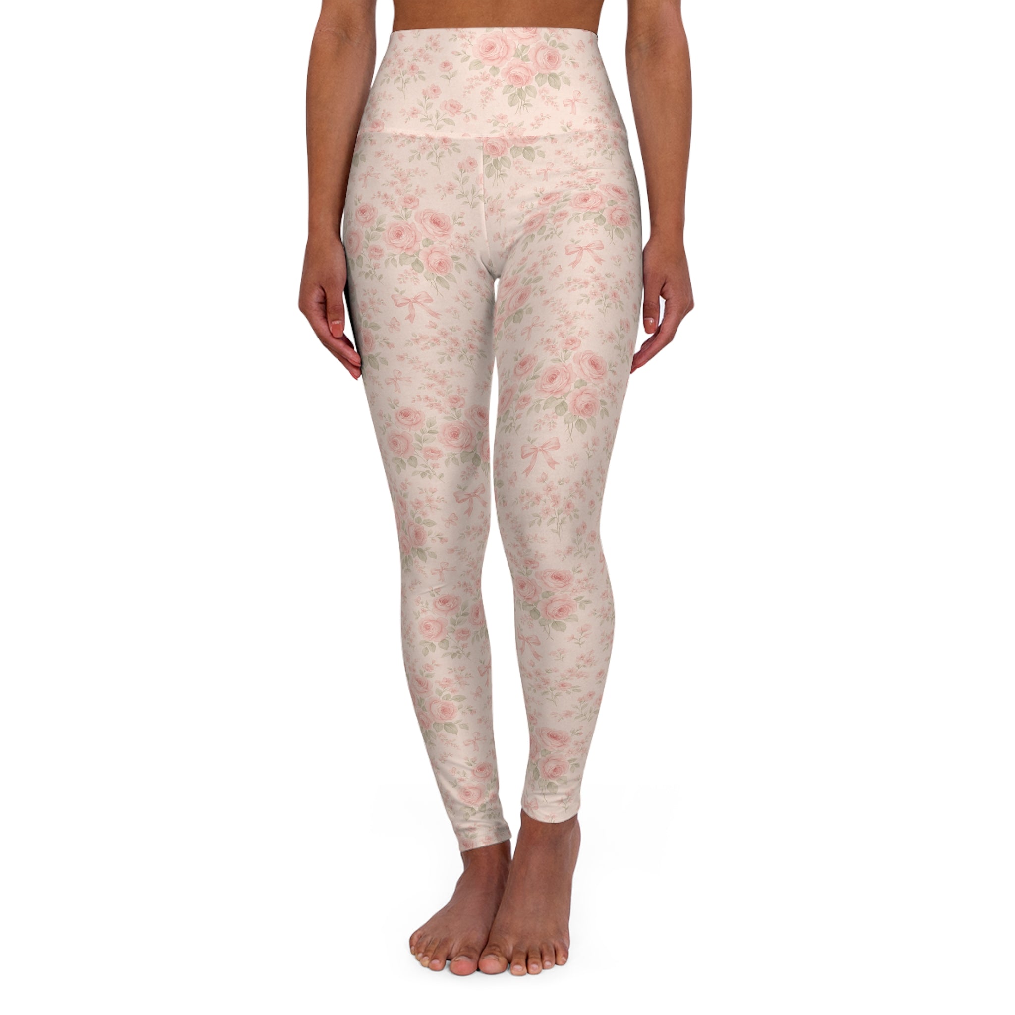 Floral Blush High-Waist Yoga Leggings - Creations by Chris and Carlos