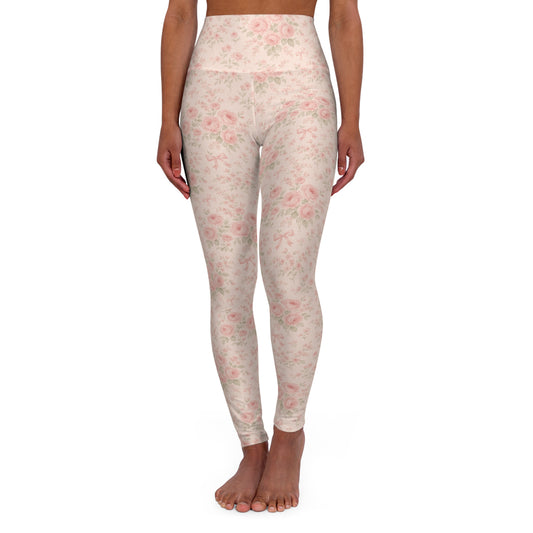 Floral Blush High-Waist Yoga Leggings - Creations by Chris and Carlos