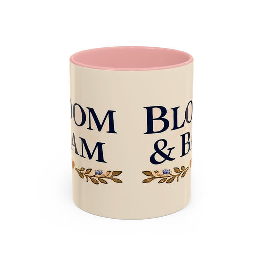 Bloom & Bam Accent Coffee Mug — Floral Heart Ceramic Coffee Cup (11/15oz) - Creations by Chris and Carlos