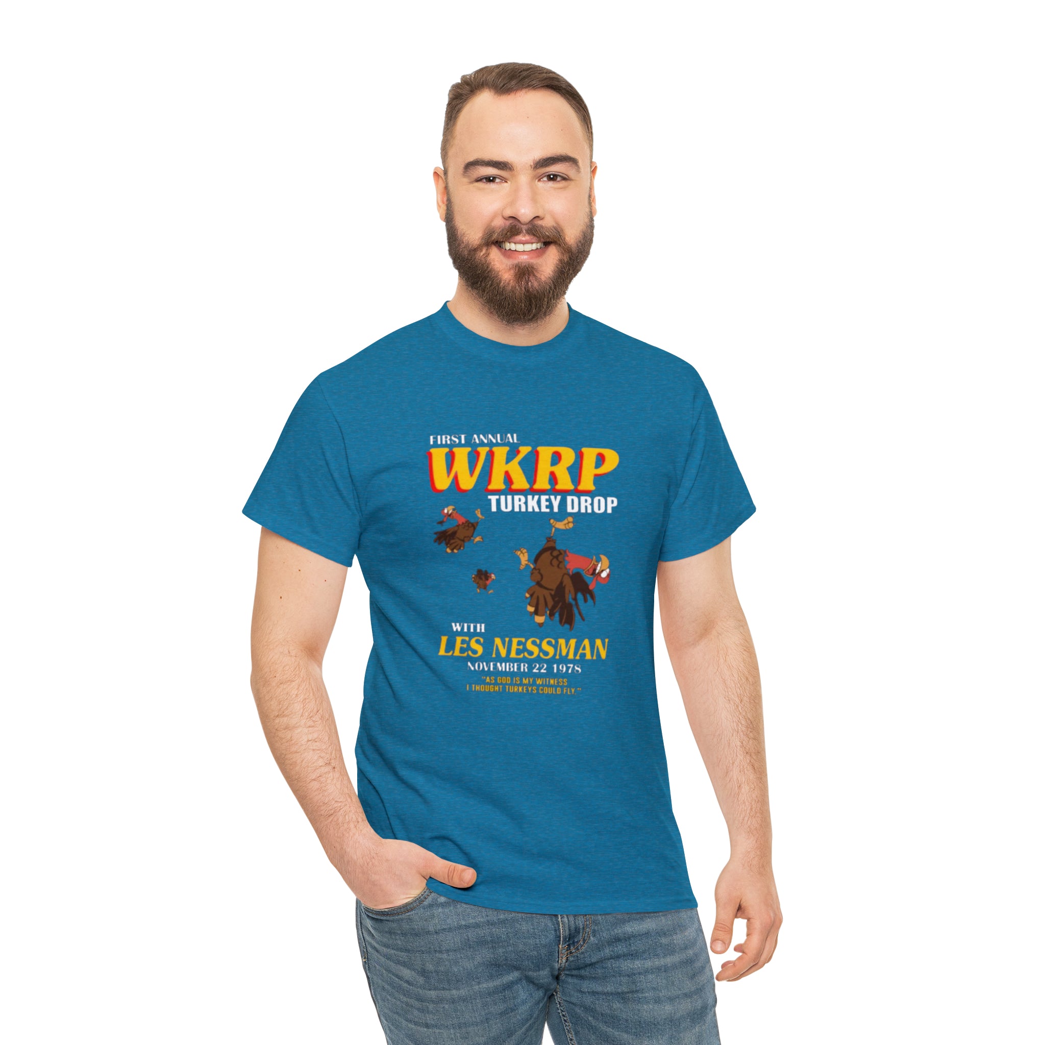WKRP 70's TV Show- Unisex Heavy Cotton T-Shirt - Creations by Chris and Carlos