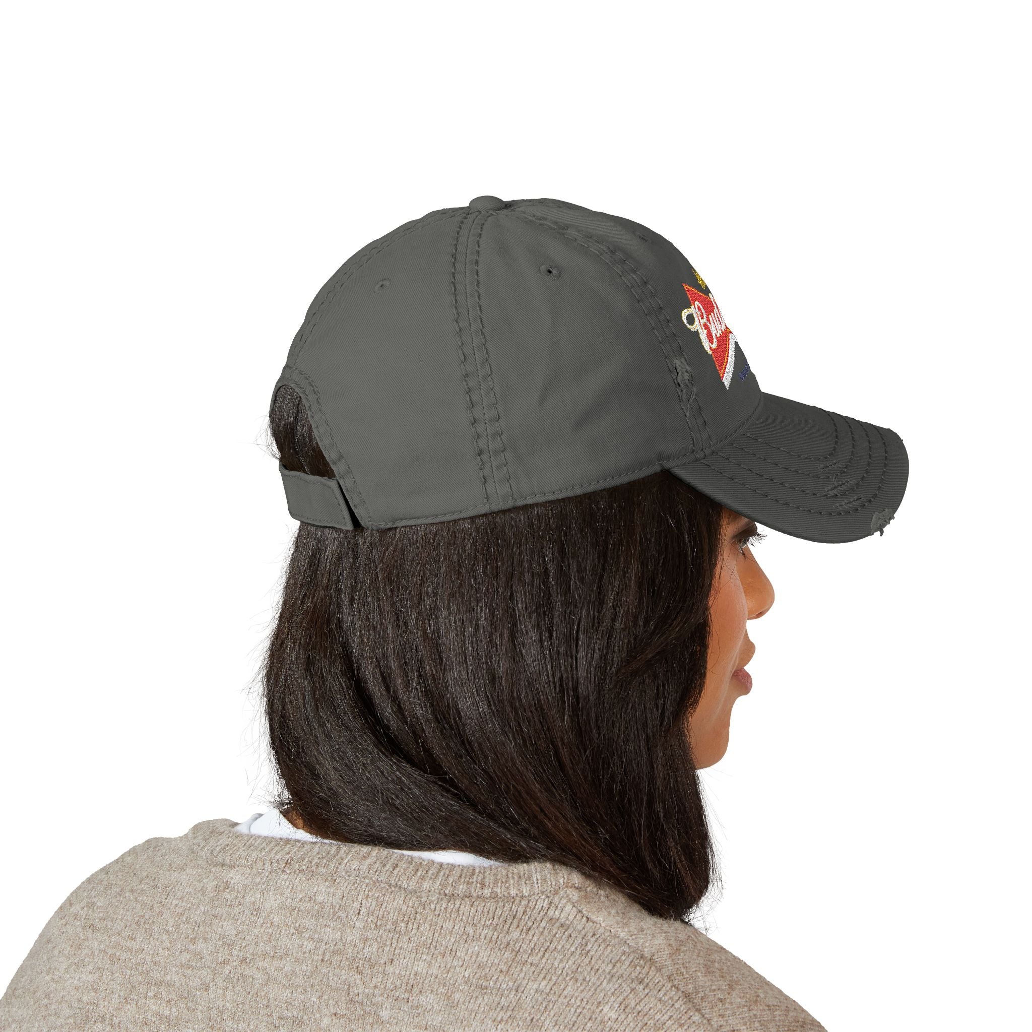Budweiser Embroidered Distressed Dad Hat - Creations by Chris and Carlos