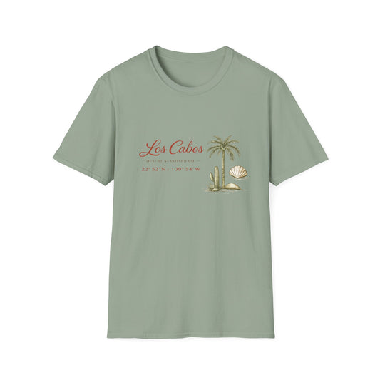 Los Cabos Palm Beach T-Shirt — Tropical Vacation Tee with Shell Graphic - Creations by Chris and Carlos