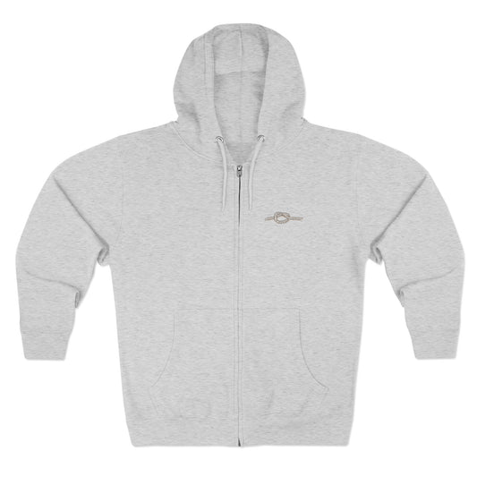 Y KNOT U Rope Knot Anchor Zip Hoodie — Nautical Graphic Unisex Zip-Up - Creations by Chris and Carlos