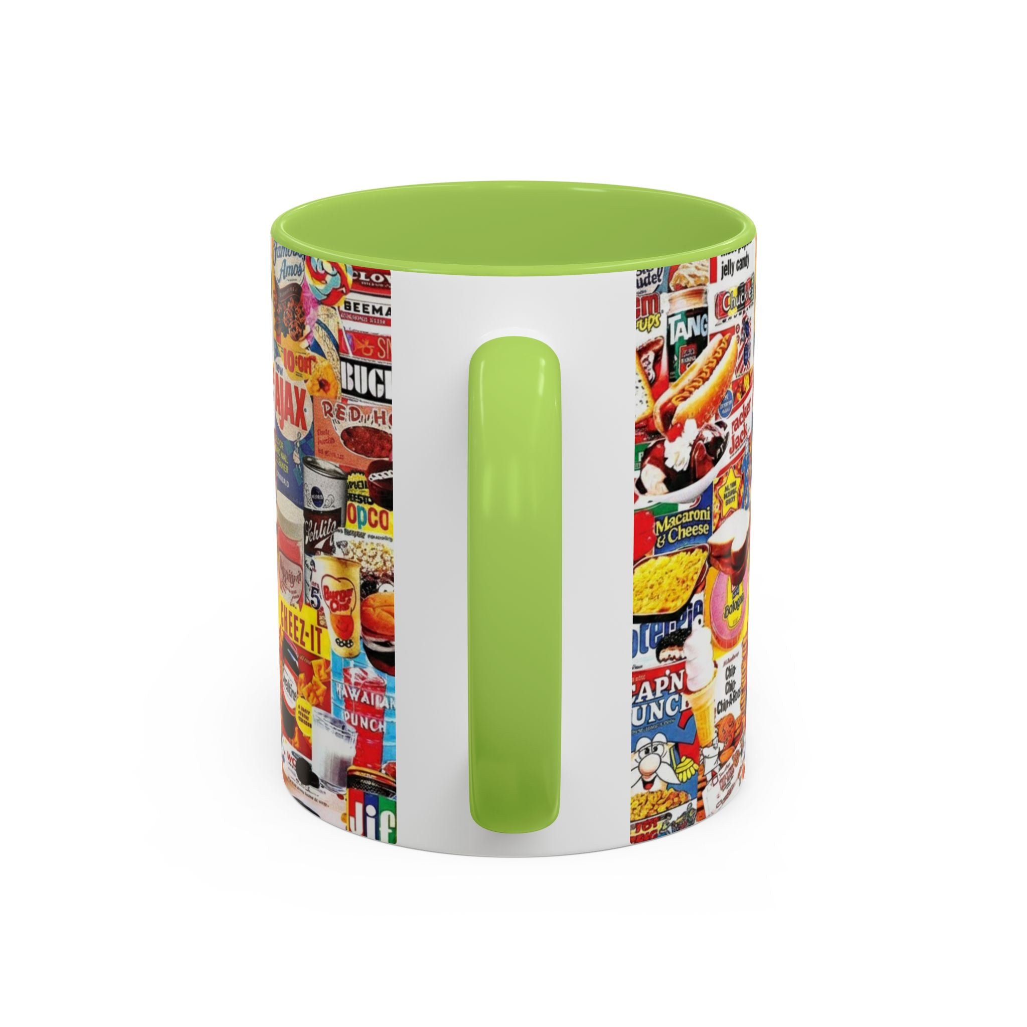 Retro Snack Collage Mug — Vintage Candy & Cereal Packaging Accent Coffee Mug - Creations by Chris and Carlos