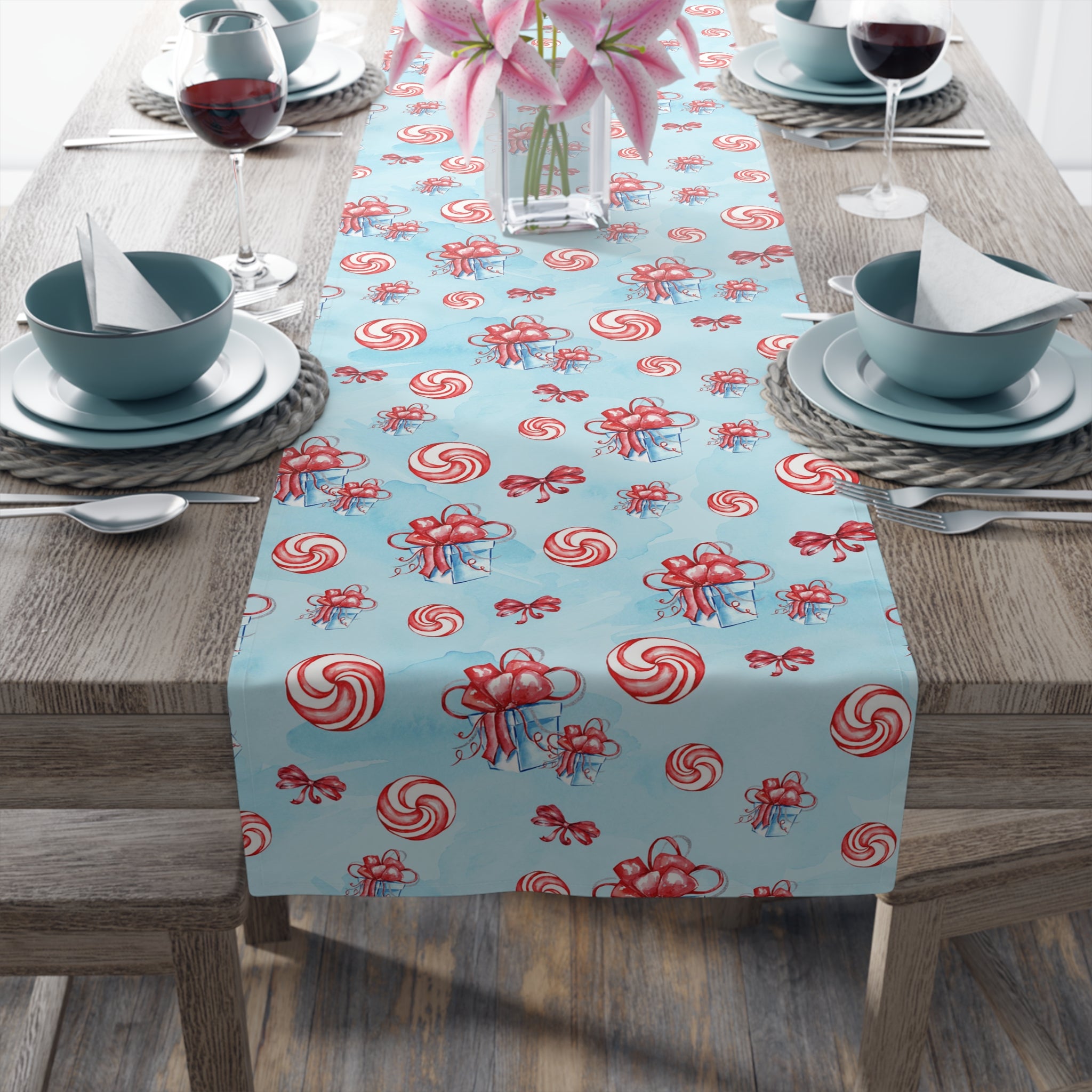Holiday Candy- Table Runner (Cotton, Poly) - Creations by Chris and Carlos