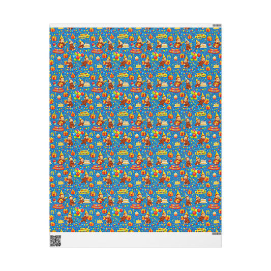 Wrapping Paper Roll — Colorful Birthday Presents & Party Curious George Animals Gift Wrap - Creations by Chris and Carlos