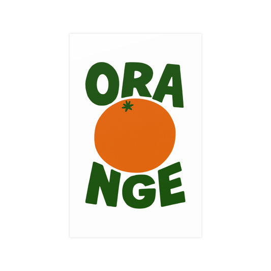 Orange Graphic Poster — Retro Fruit Wall Art Print - Creations by Chris and Carlos