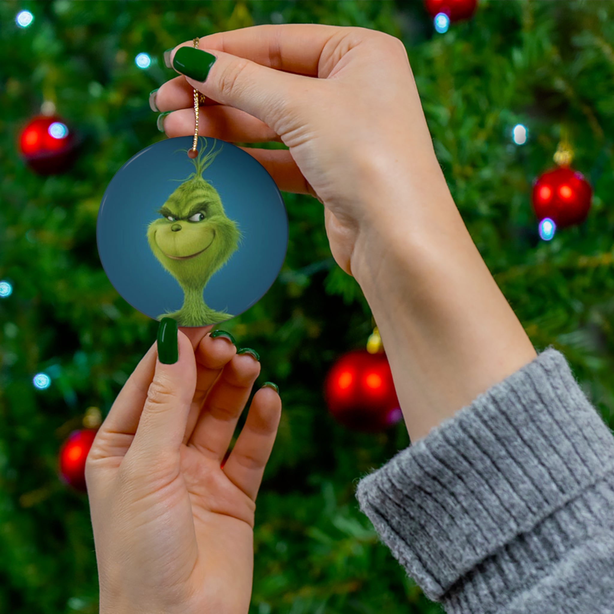 The Grinch Ceramic Ornament, 4 Shapes - Creations by Chris and Carlos