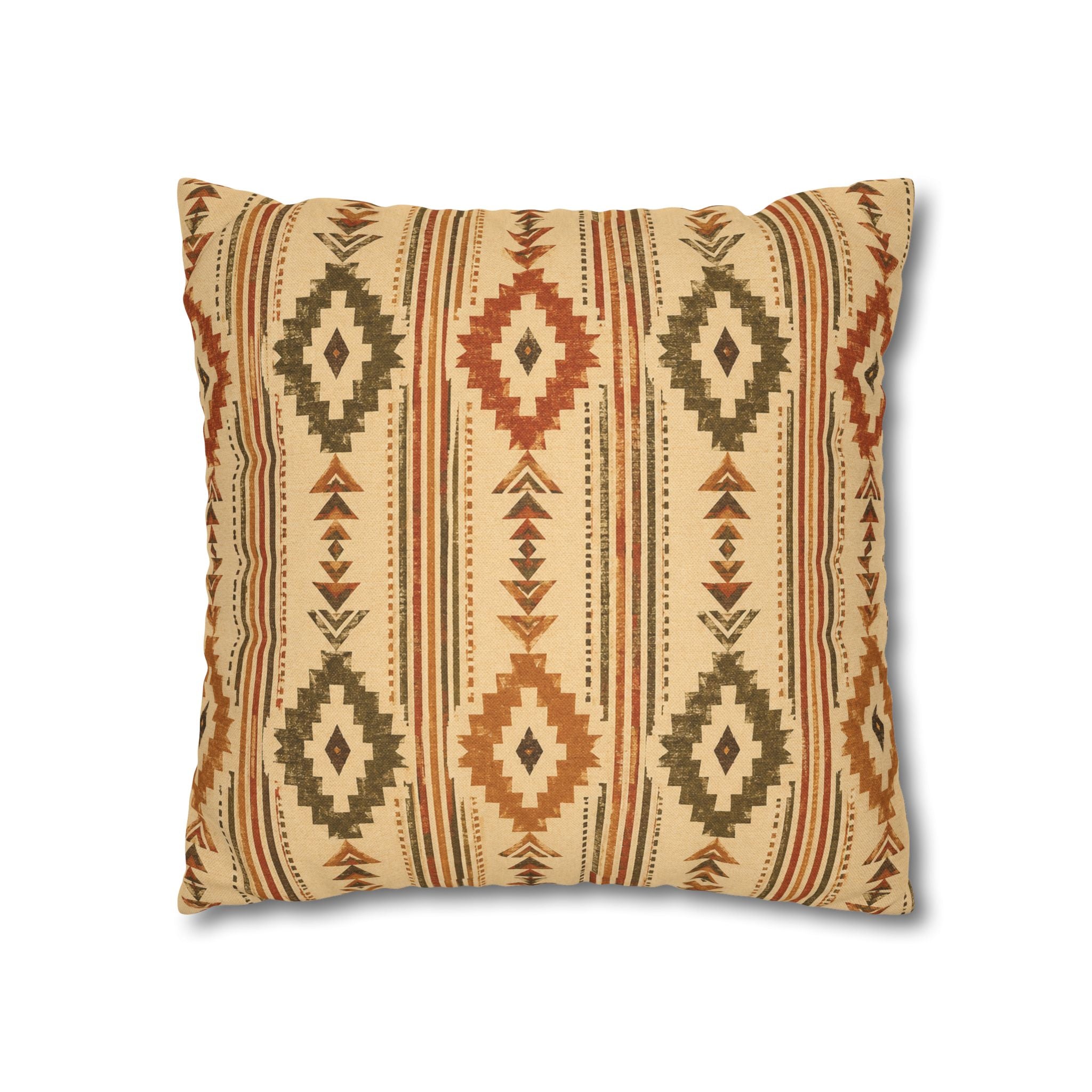 Southwestern Geometric Throw Pillowcase — Aztec Diamond Pattern - Creations by Chris and Carlos