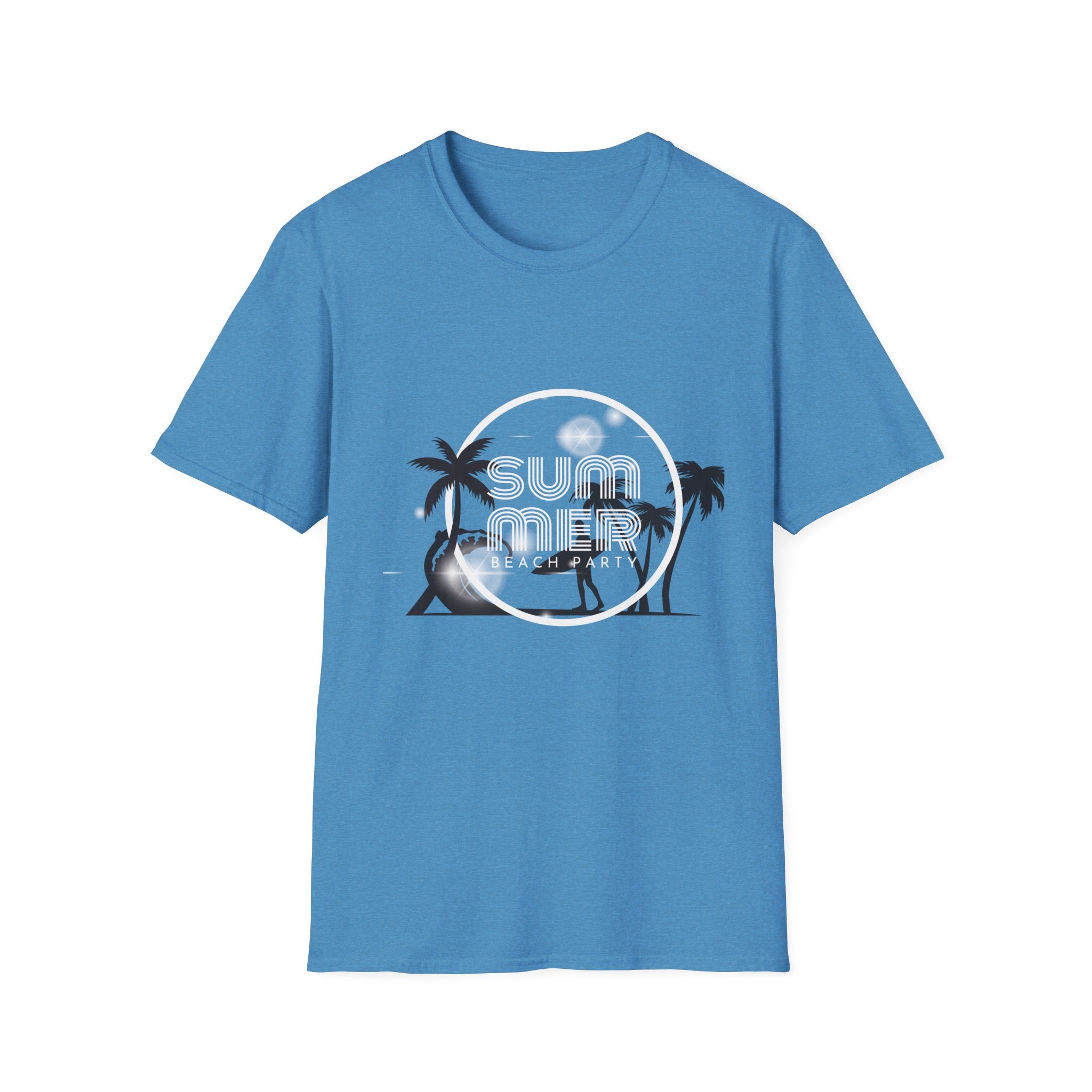 Surfer Palm Beach T-Shirt — Tropical Wave & Palm Trees Graphic Tee - Creations by Chris and Carlos