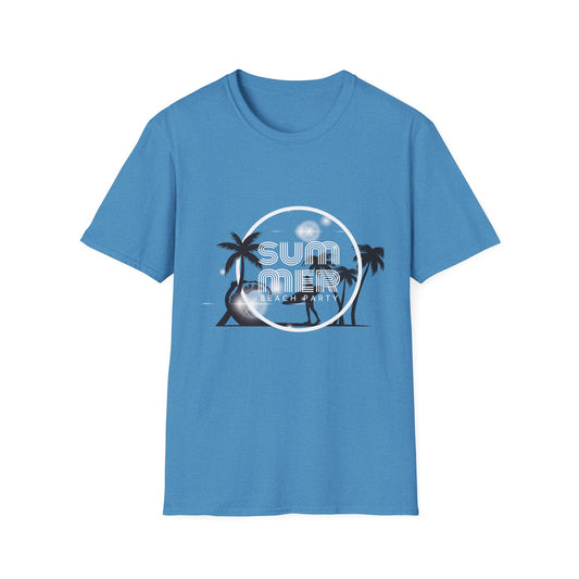 Surfer Palm Beach T-Shirt — Tropical Wave & Palm Trees Graphic Tee - Creations by Chris and Carlos