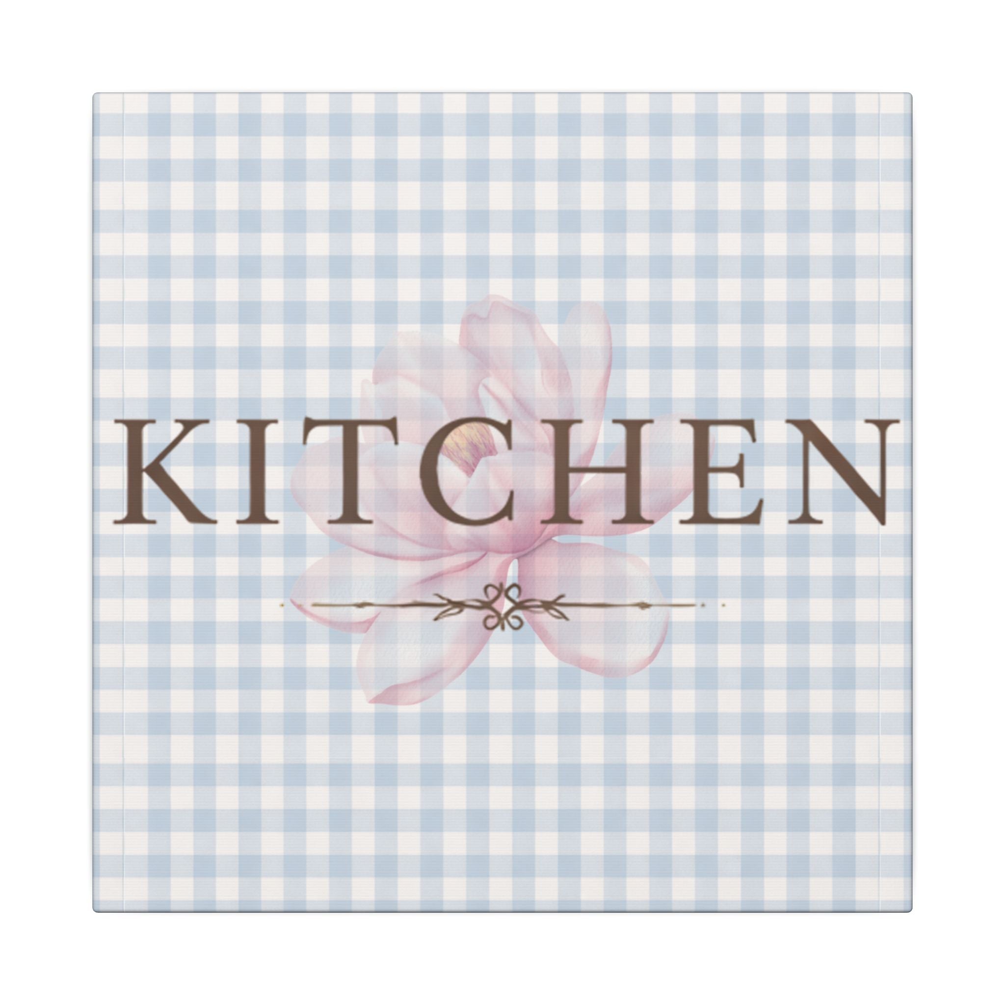 Home Plaid Canvas Wall Art — Farmhouse Floral Matte Stretched Canvas - Creations by Chris and Carlos