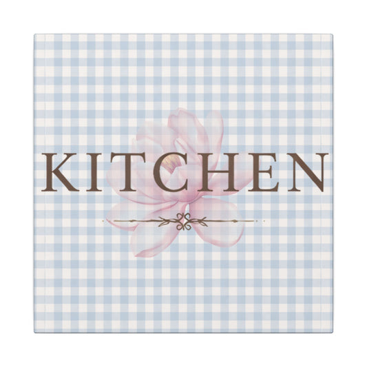 Home Plaid Canvas Wall Art — Farmhouse Floral Matte Stretched Canvas - Creations by Chris and Carlos