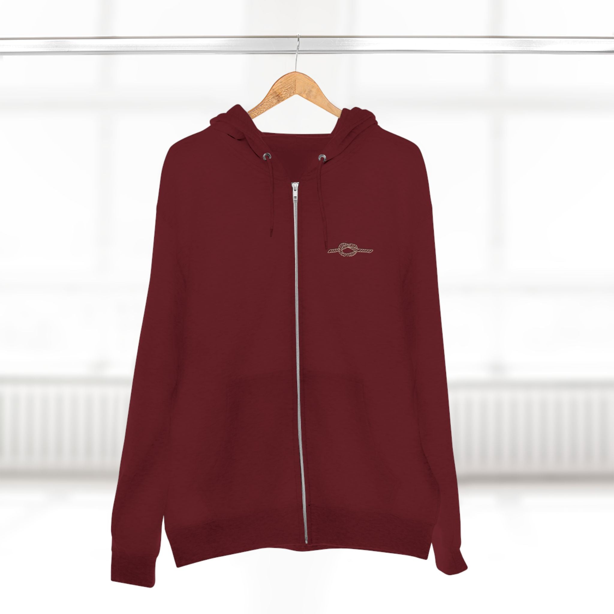 Y KNOT U Rope Knot Anchor Zip Hoodie — Nautical Graphic Unisex Zip-Up - Creations by Chris and Carlos
