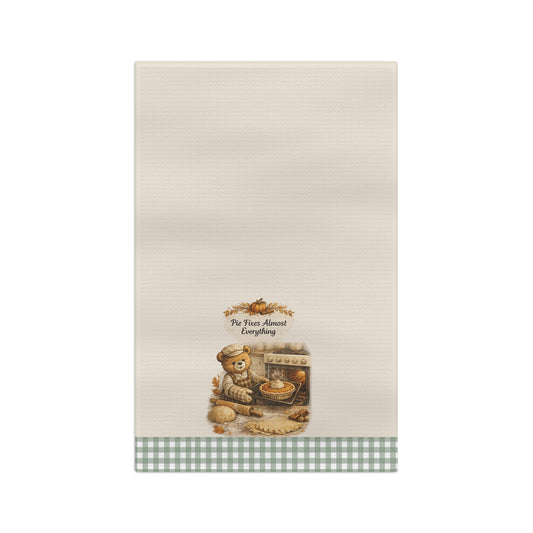 Old Soul Harvest™ Pie Fixes Almost Everything Bear Tea Towel - Tea Towel from Old Soul Harvest Cozy Kitchen