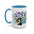 Mama Floral Accent Coffee Mug — Blue Leopard Lettering & Floral Design (11/15oz)