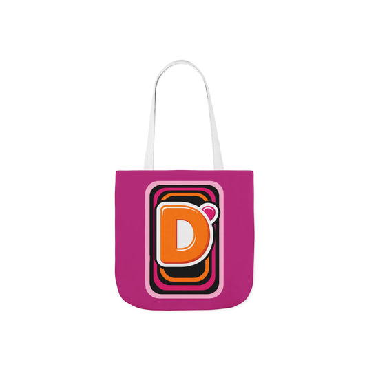 Tote Bag — Retro Pink 'Dunkin' D Logo' Canvas Tote - Creations by Chris and Carlos