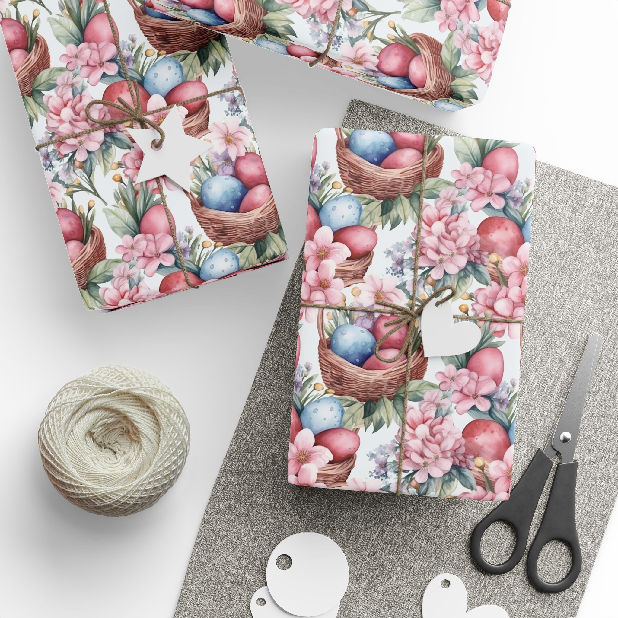 Easter Pastel Bunny & Eggs Wrapping Paper Roll — Floral Spring Gift Wrap - Creations by Chris and Carlos