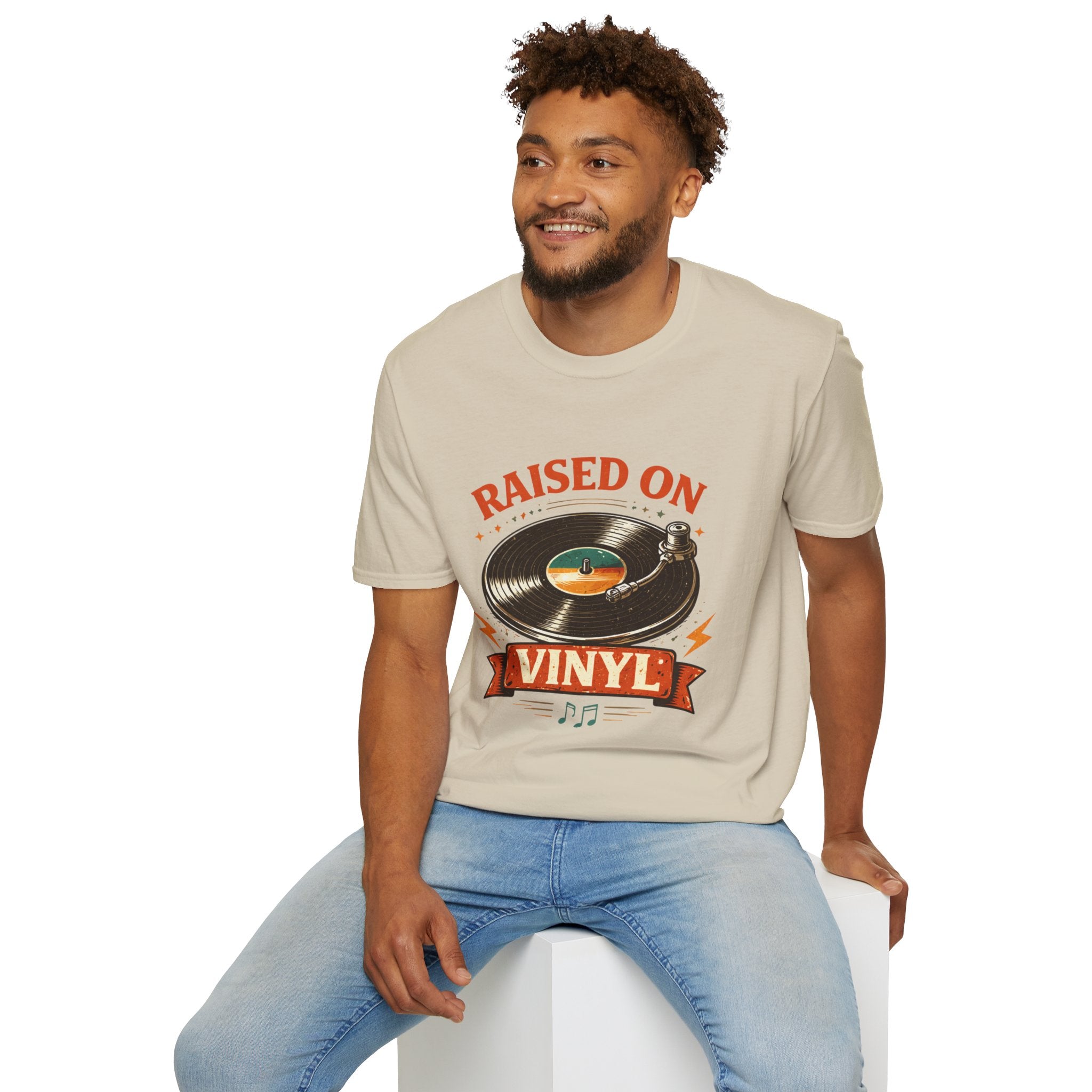 Raised on Vinyl T-Shirt — Retro Record Lover Tee - Creations by Chris and Carlos