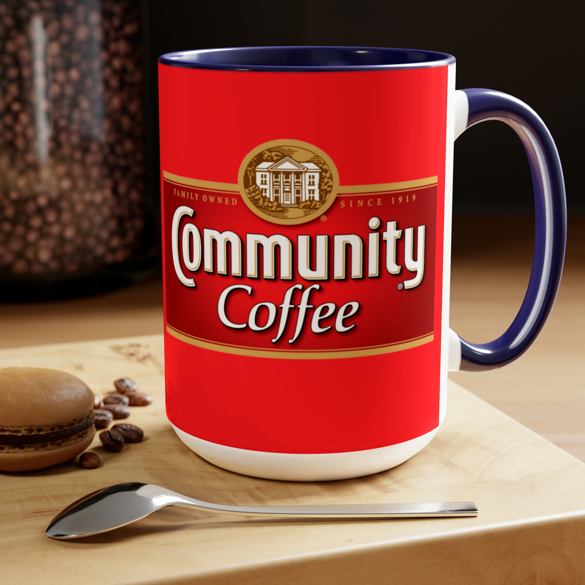 Community Coffee- jcWhite Ceramic Mug - Creations by Chris and Carlos