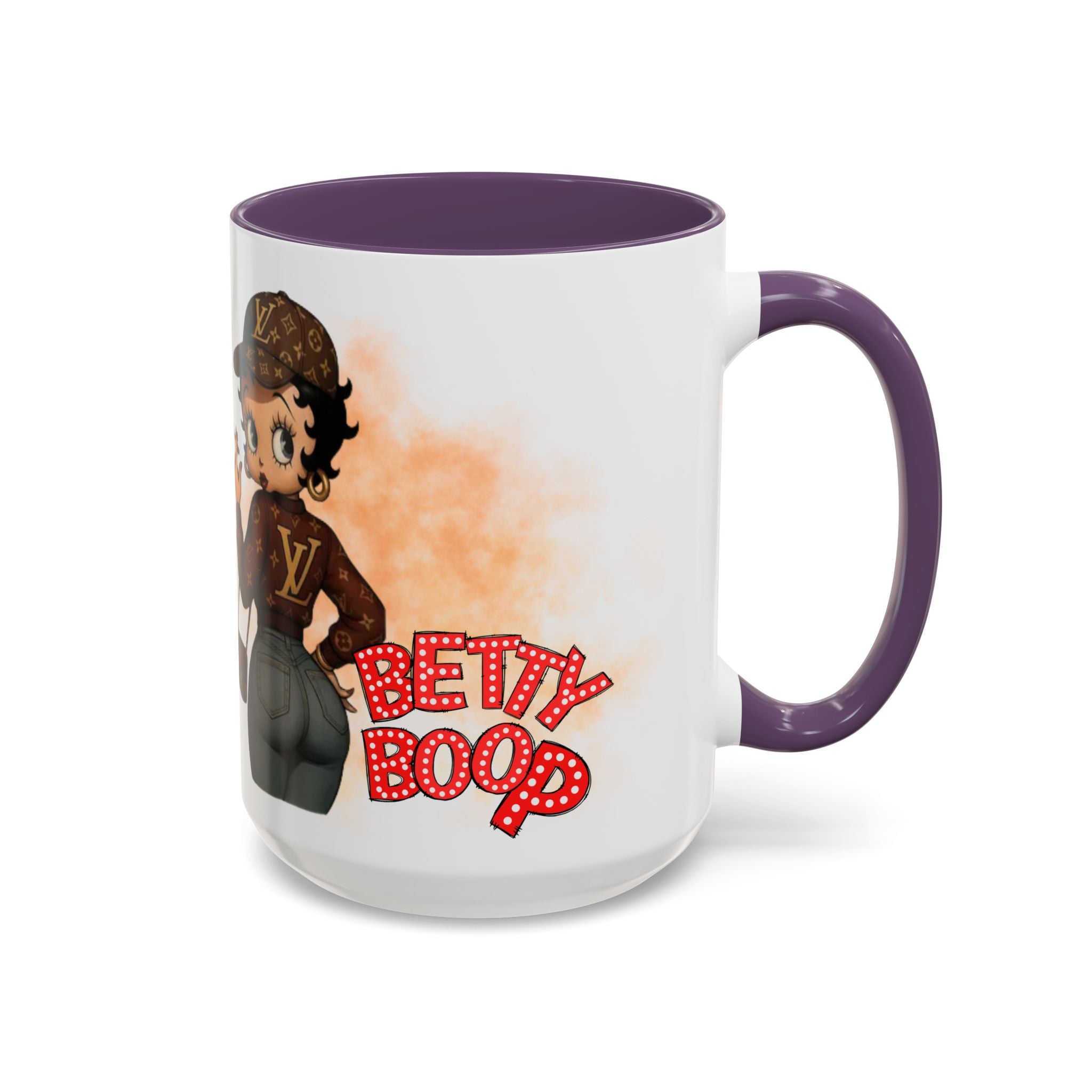 Accent Coffee Mug — Retro Pin-Up Character with 'Betty Boop' Text - Creations by Chris and Carlos