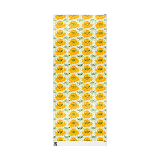 Citrus Blooms Wrapping Paper Roll — Sunshine Lemon Pattern Gift Wrap - Creations by Chris and Carlos