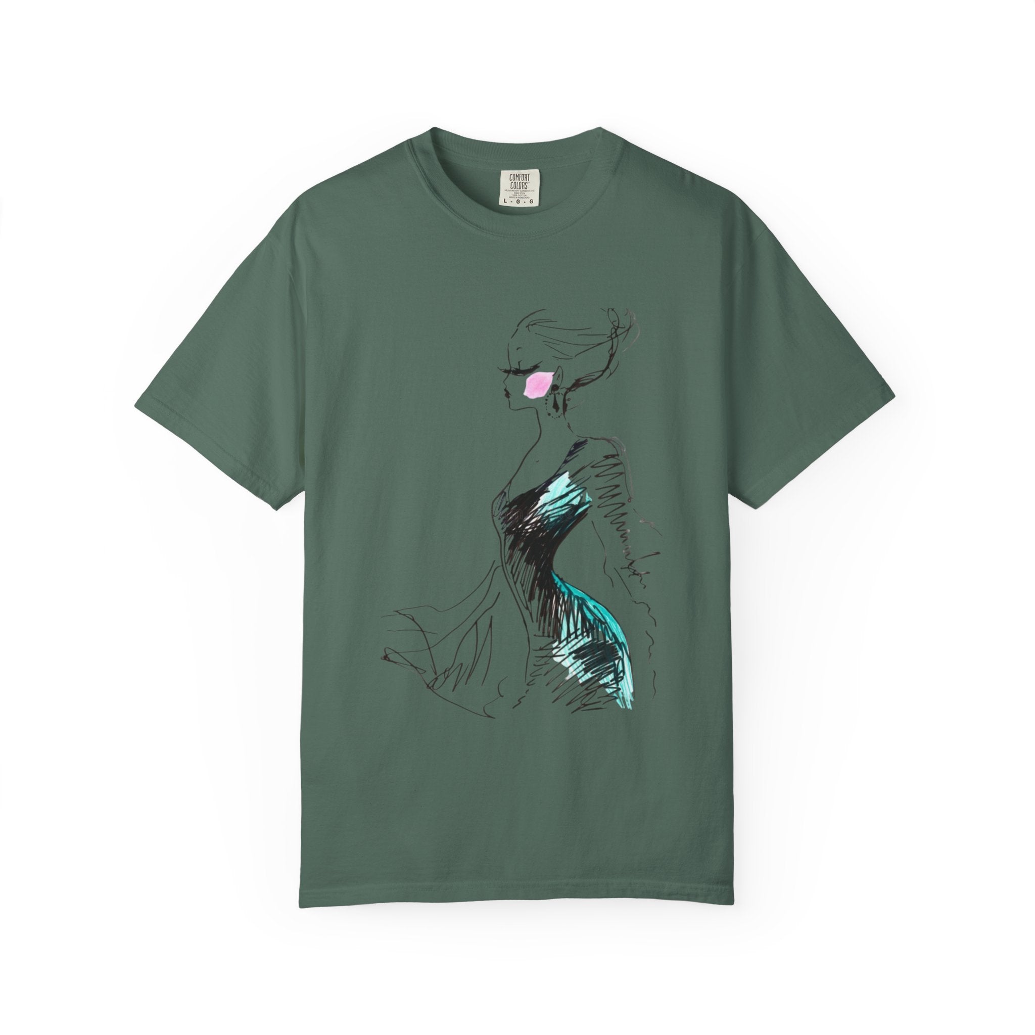 Fashion Sketch T-Shirt – Hand-Drawn Dress Illustration Tee - Creations by Chris and Carlos