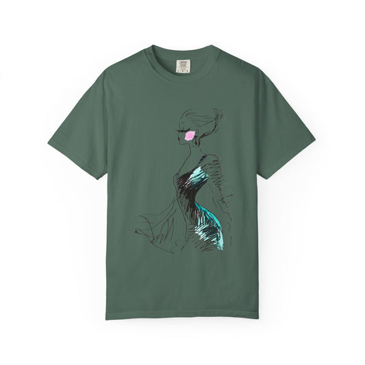 Fashion Sketch T-Shirt – Hand-Drawn Dress Illustration Tee - Creations by Chris and Carlos