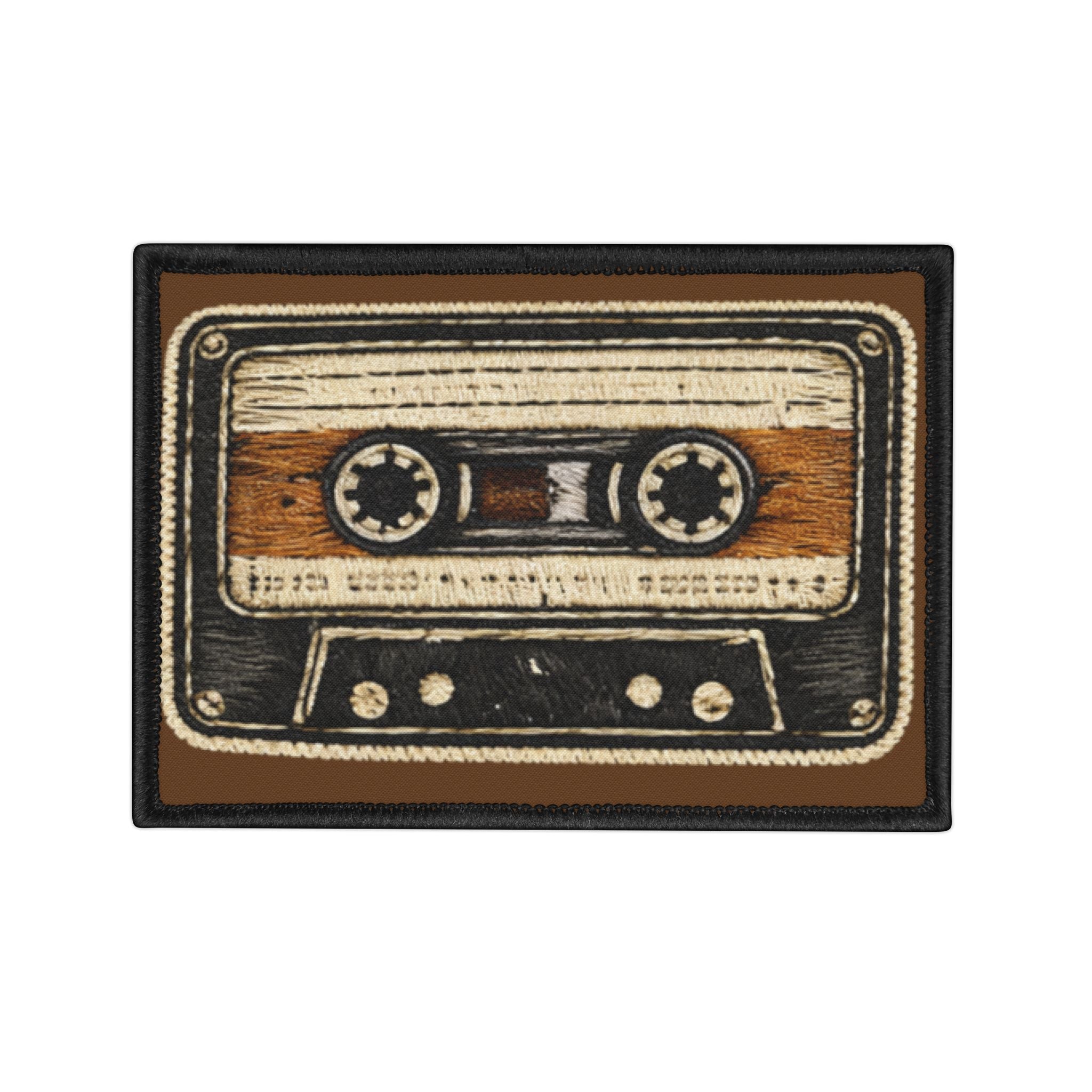 Cassette Tape Iron-On Patch — Retro 80s Music Jacket Patch - Creations by Chris and Carlos