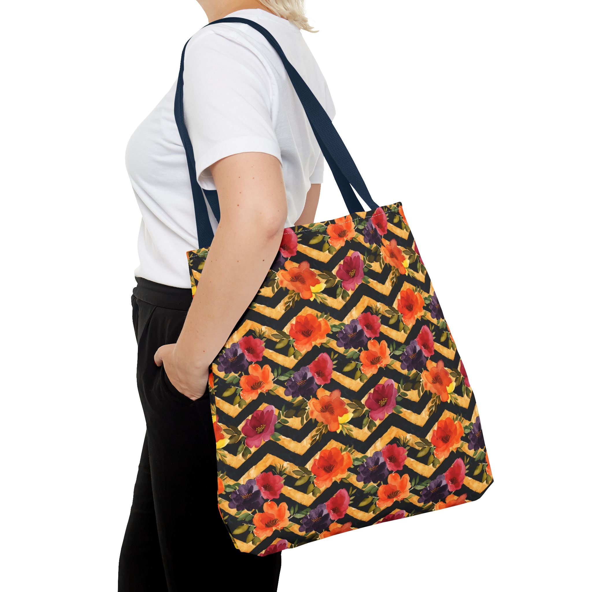 Sol y Alegría (Sun and Joy) Collection- Cactus Succulent Pattern Microfiber Blanket Soft Velveteen Throw for Home & Garden Lovers Floral Chevron Tote Bag — Bright Orange & Pink All-Over-Print Beach Shopper - Creations by Chris and Carlos