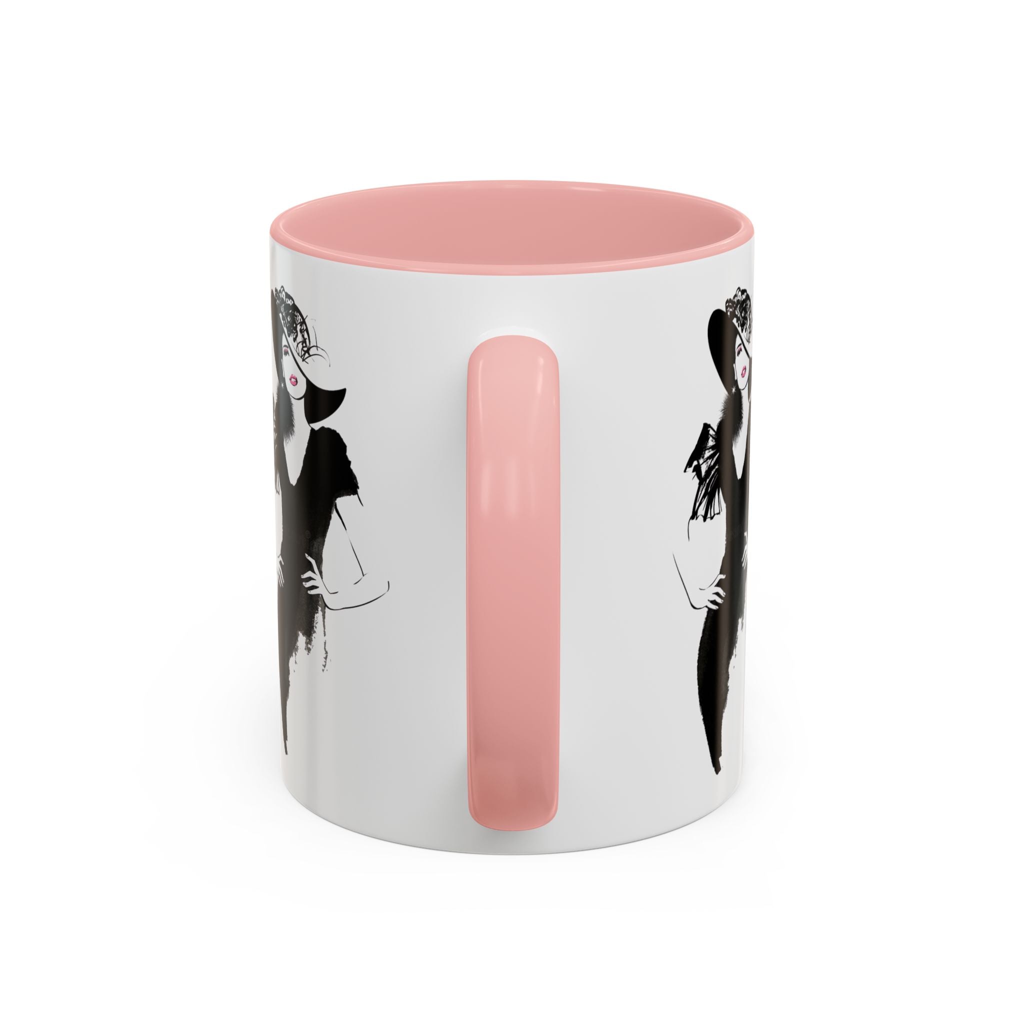 Elegant Lady Fashion Coffee Mug – Vintage Chic Black & White Accent - Creations by Chris and Carlos
