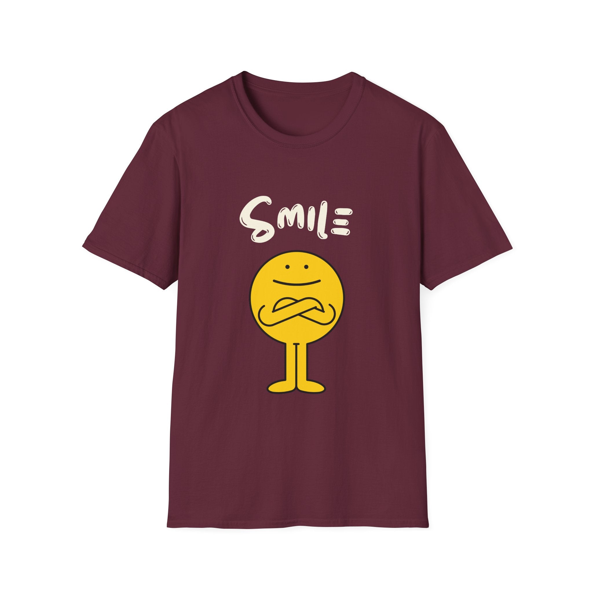 Smile Angry Emoji T-Shirt — Funny Yellow Emoticon Graphic Tee - Creations by Chris and Carlos