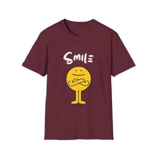 Smile Angry Emoji T-Shirt — Funny Yellow Emoticon Graphic Tee - Creations by Chris and Carlos
