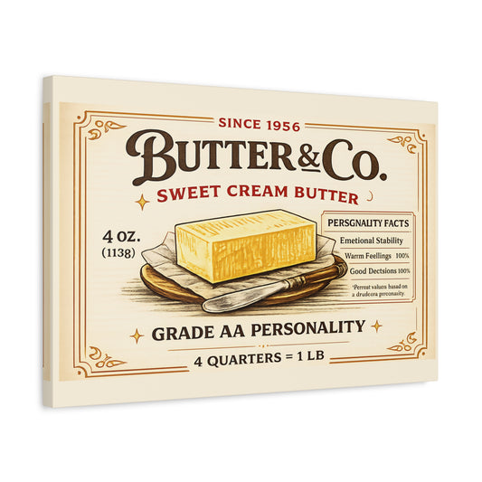 Butter & Co. Sweet Cream Butter Vintage Canvas Art - Kitchen Wall Decor - Creations by Chris and Carlos