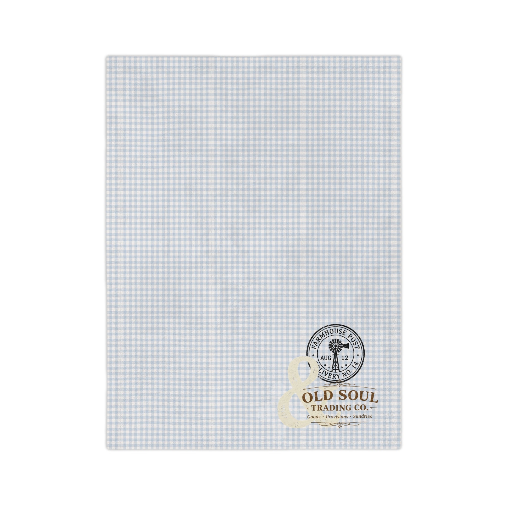 Light Blue Gingham Velveteen Microfiber Blanket — Cozy Plaid Throw for Nursery & Home - Creations by Chris and Carlos