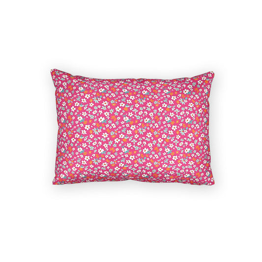 The Artisanal Flora Gallery Floral Pink Cotton Pillow Sham — Ditsy Daisy Pattern Decorative Pillowcase - Creations by Chris and Carlos