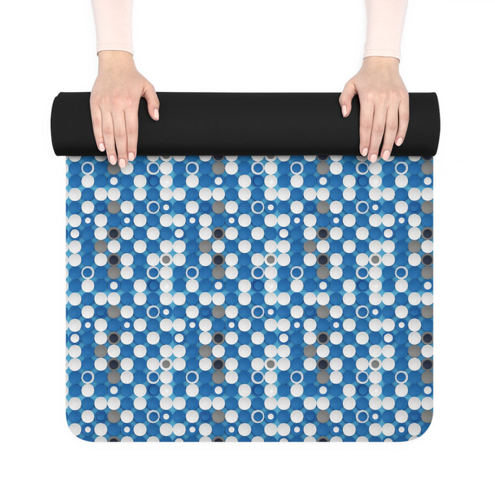 Prism Point Athletic Collection- Blue Mosaic Rubber Yoga Mat Non‑Slip Patterned Exercise Mat