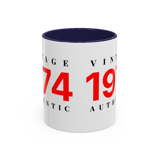 1974 Vintage Coffee Mug — Retro Year Birthday Gift (Personalize) - Creations by Chris and Carlos