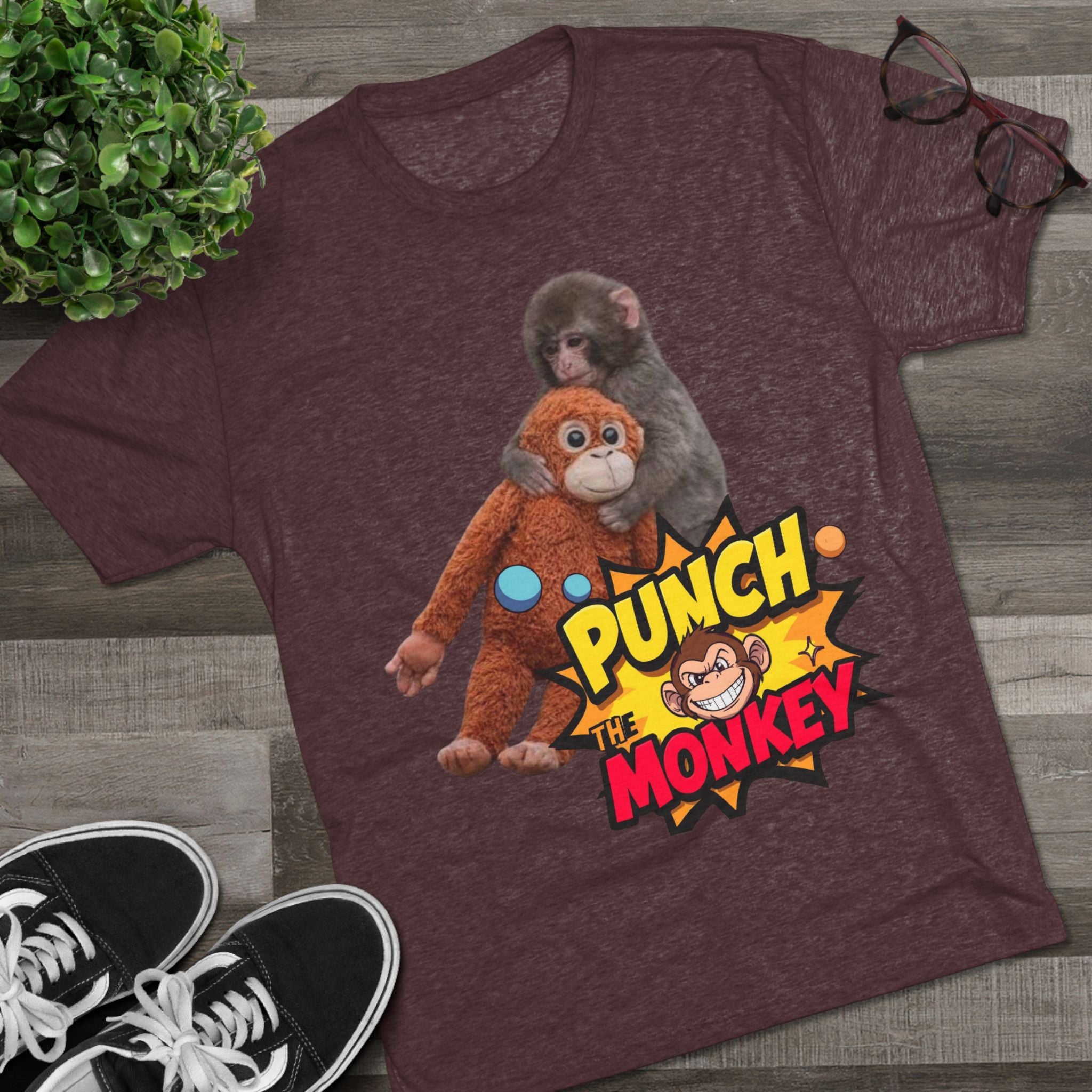 Punch the Monkey T-Shirt — Retro Comic Cartoon Monkey Graphic Tee - Creations by Chris and Carlos