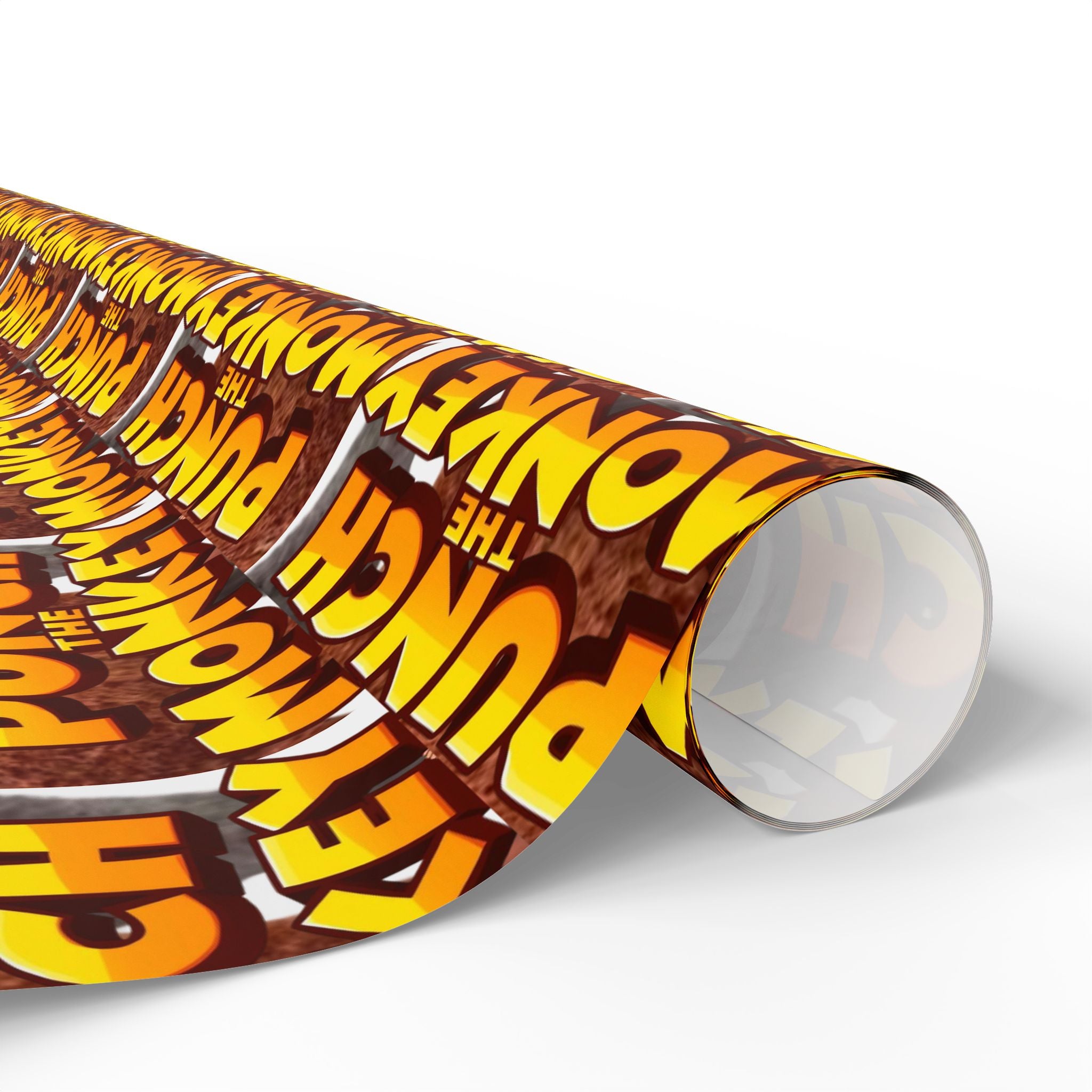 Wrapping Paper — Bold Comic “Punch the Monkey” Retro Pop Art Gift Wrap - Creations by Chris and Carlos