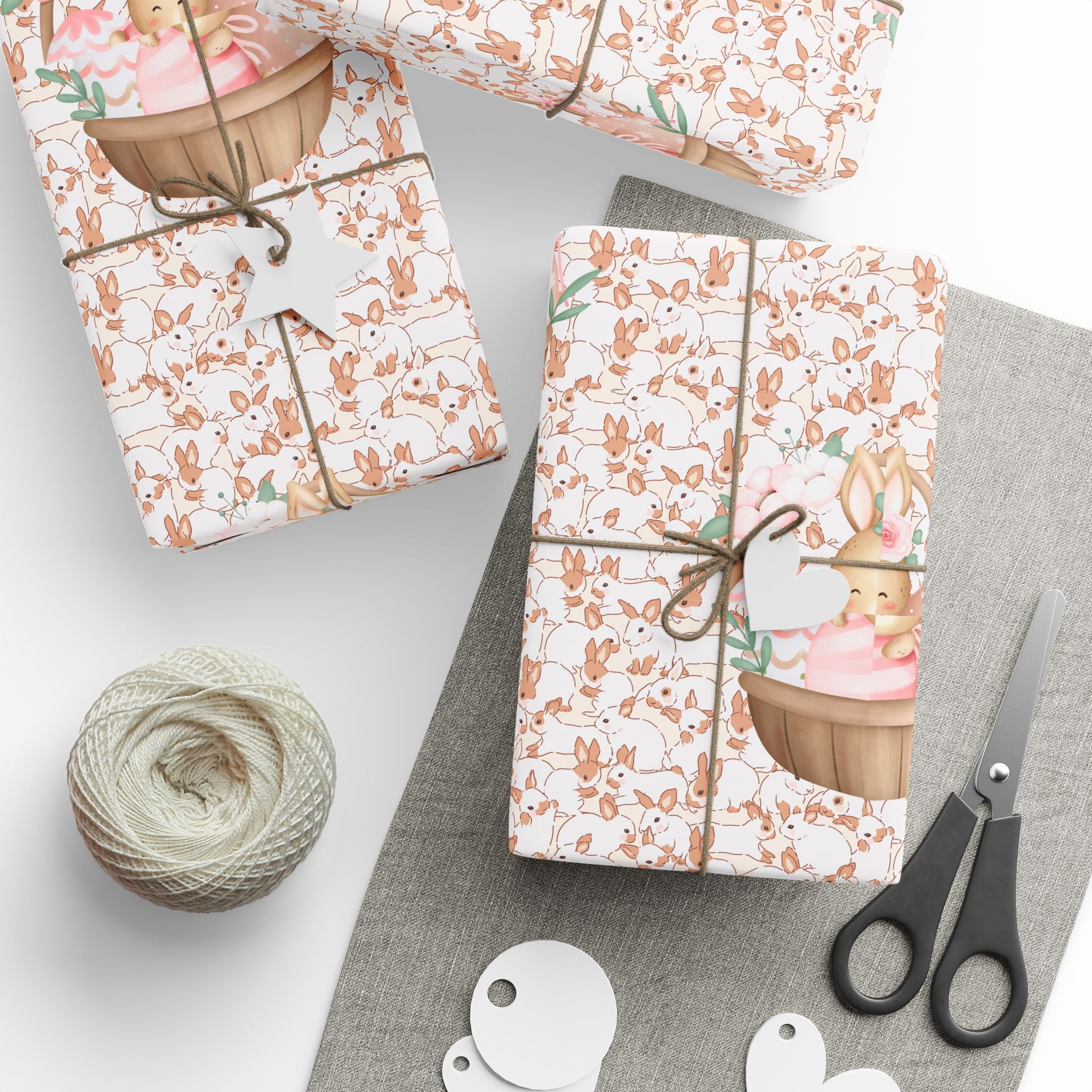 Easter Floral Bunny Wrapping Paper Roll — Cute Pastel Easter Gift Wrap - Creations by Chris and Carlos