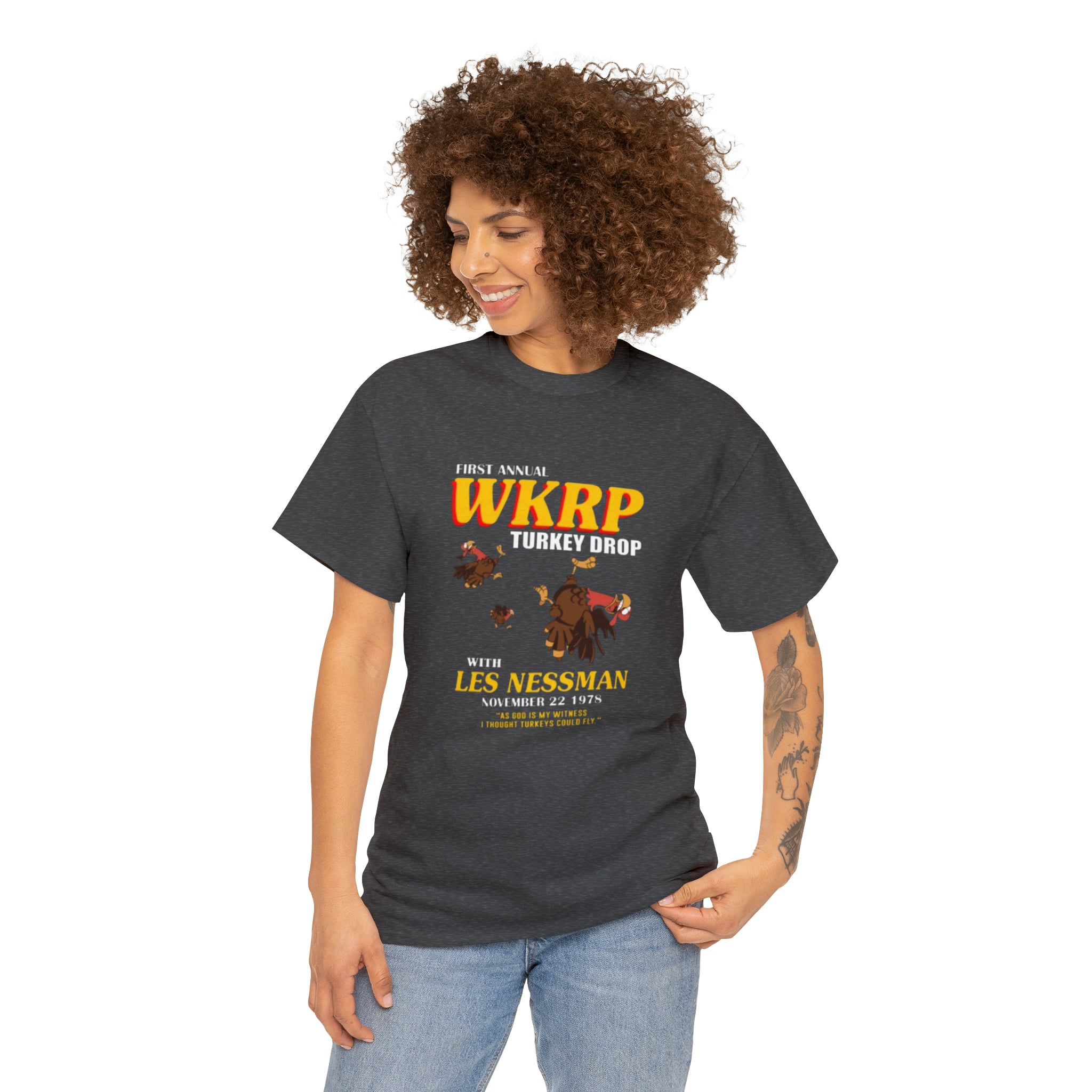 WKRP 70's TV Show- Unisex Heavy Cotton T-Shirt - Creations by Chris and Carlos