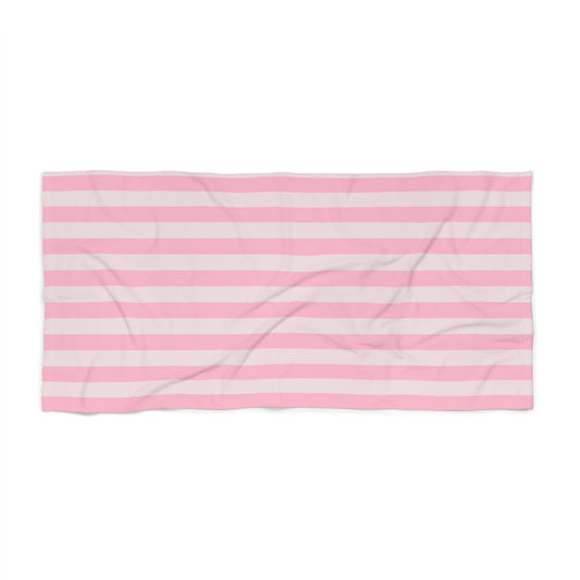 Pink Stripe Beach Towel — Classic Nautical Summer Towel - Creations by Chris and Carlos