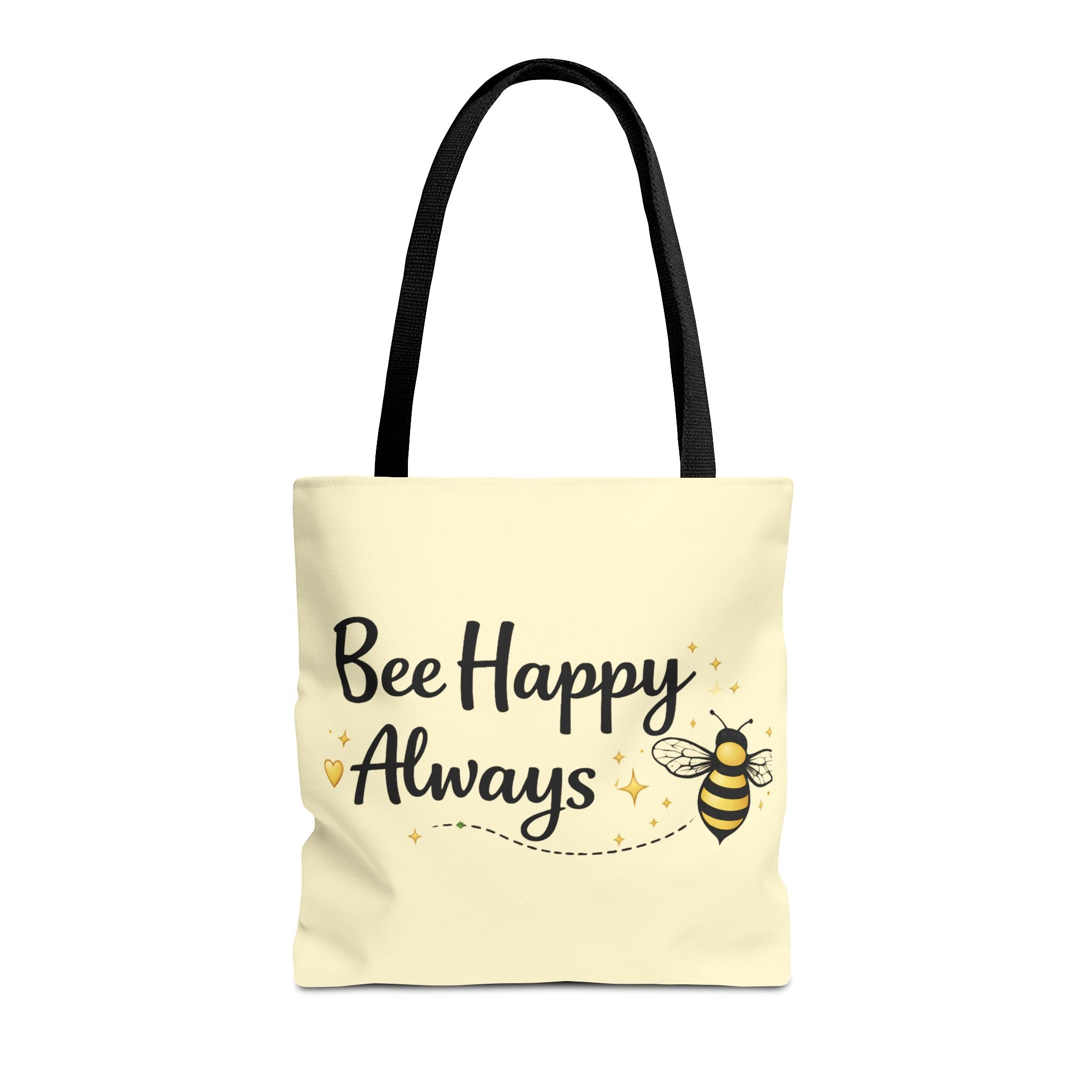 Bee Happy Always Tote Bag — Cute Inspirational Bee Canvas Shopper - Creations by Chris and Carlos
