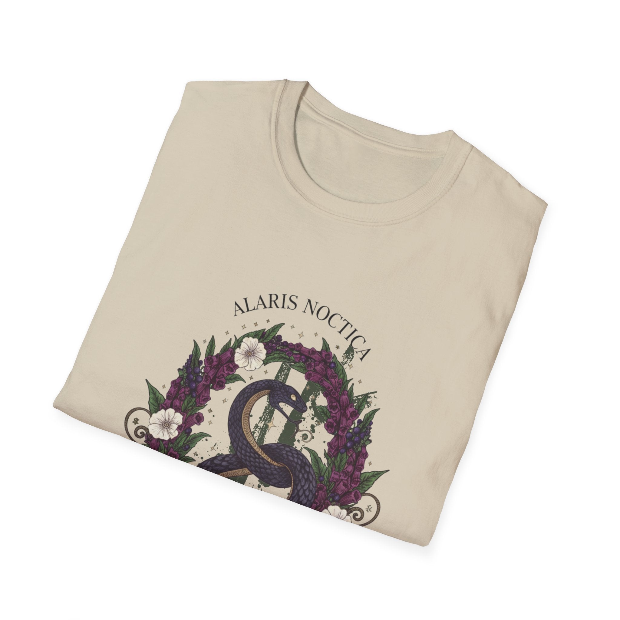 Snake & Wreath Graphic T-Shirt — 'Alarm's Nothing' Floral Gothic Tee - Creations by Chris and Carlos