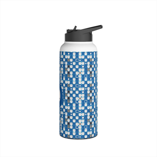 Prism Point Athletic Collection Navy Hexagon Woven Pattern Stainless Steel Water Bottle - Creations by Chris and Carlos