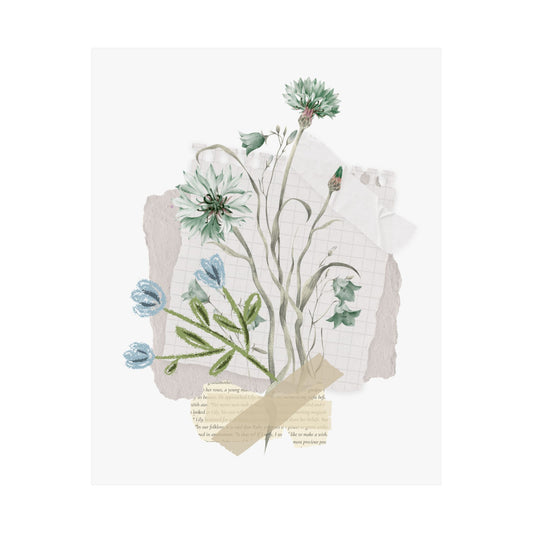 Briarwood Garden Botanical Collage Matte Poster — Vintage Wildflower Art Print (Vertical) - Creations by Chris and Carlos