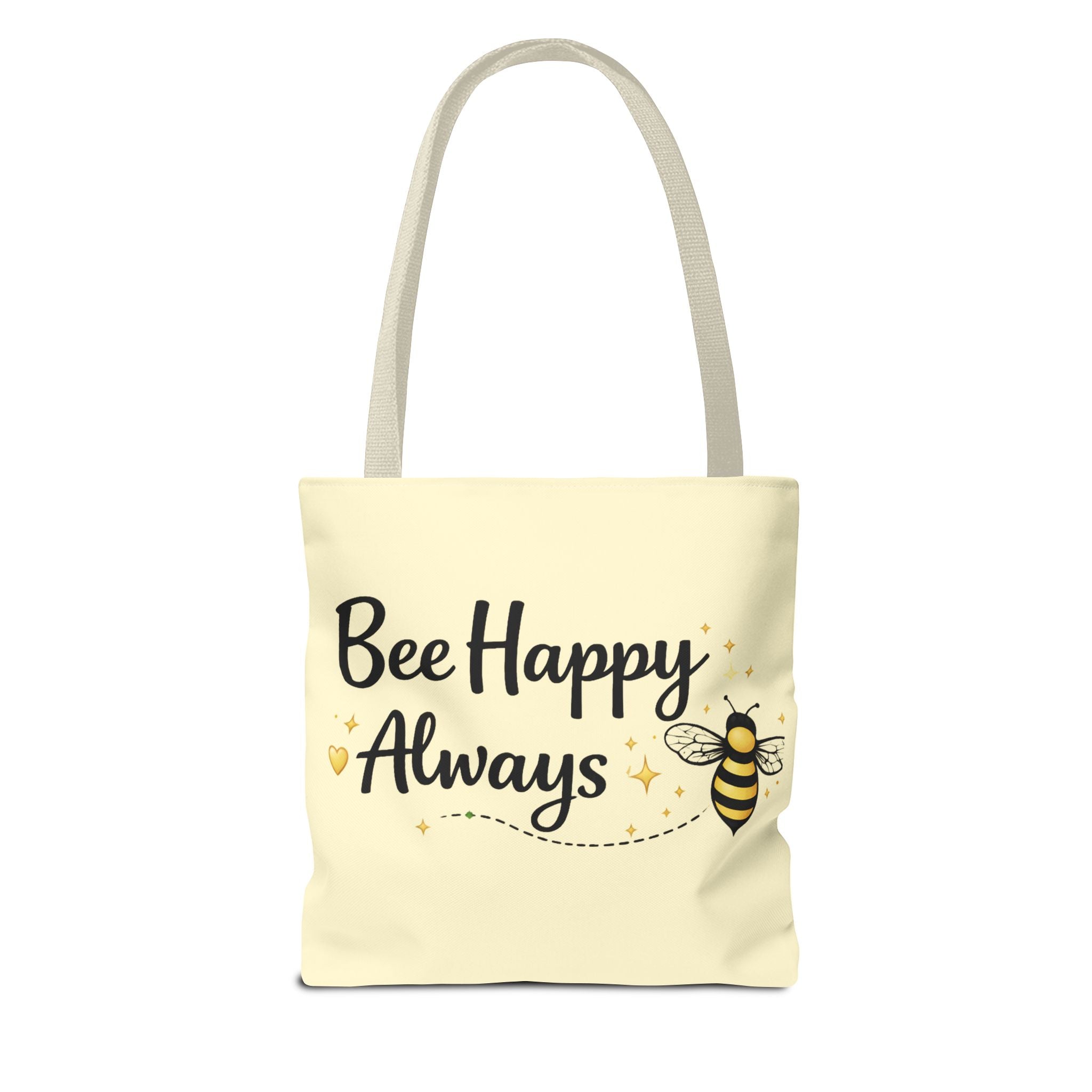 Bee Happy Always Tote Bag — Cute Inspirational Bee Canvas Shopper - Creations by Chris and Carlos
