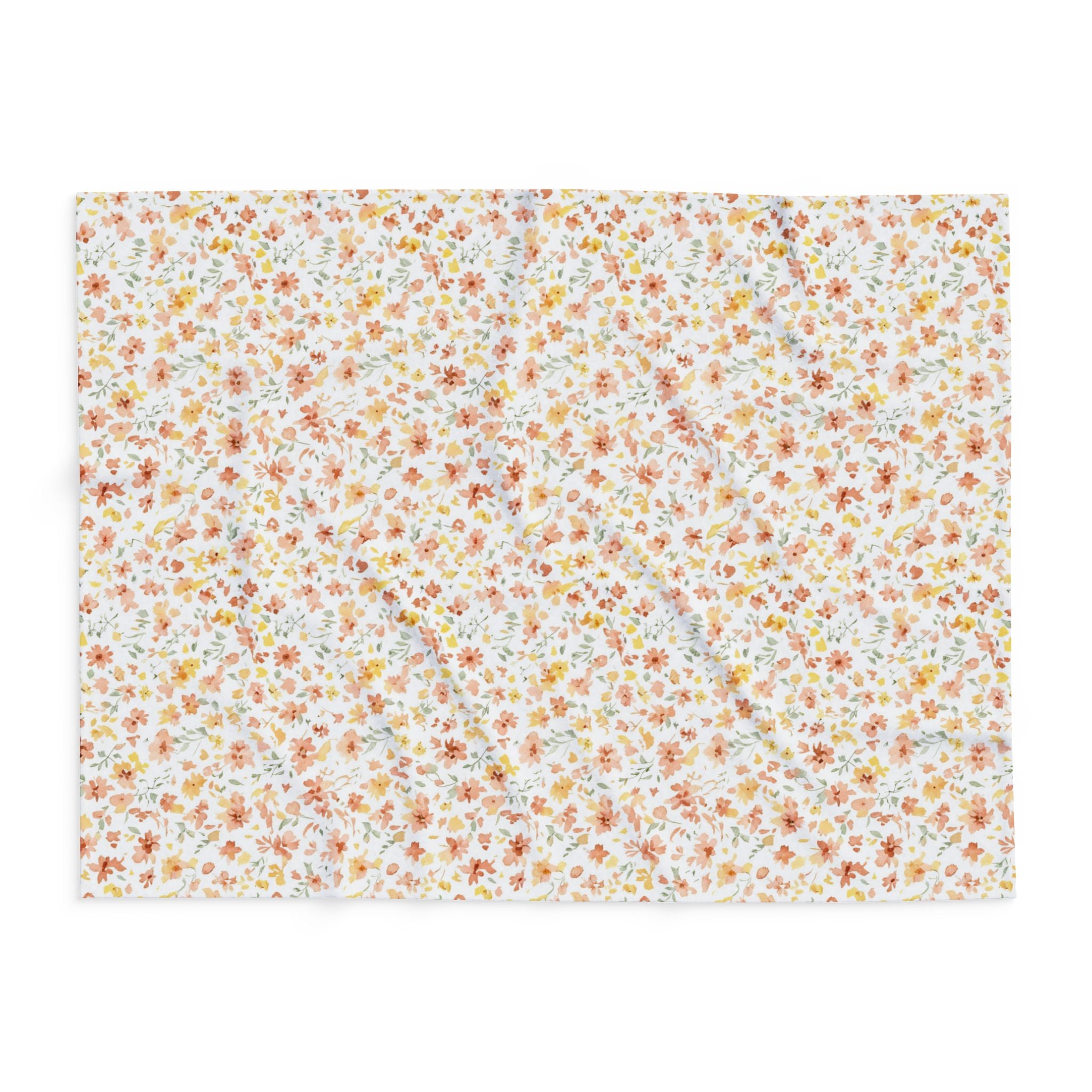 The Artisanal Flora Gallery Floral Fleece Blanket — Delicate Autumn Wildflower Throw - Creations by Chris and Carlos